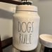 Rae Dunn Dog bowls and snack jar (3 items)