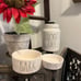 Rae Dunn Dog bowls and snack jar (3 items)