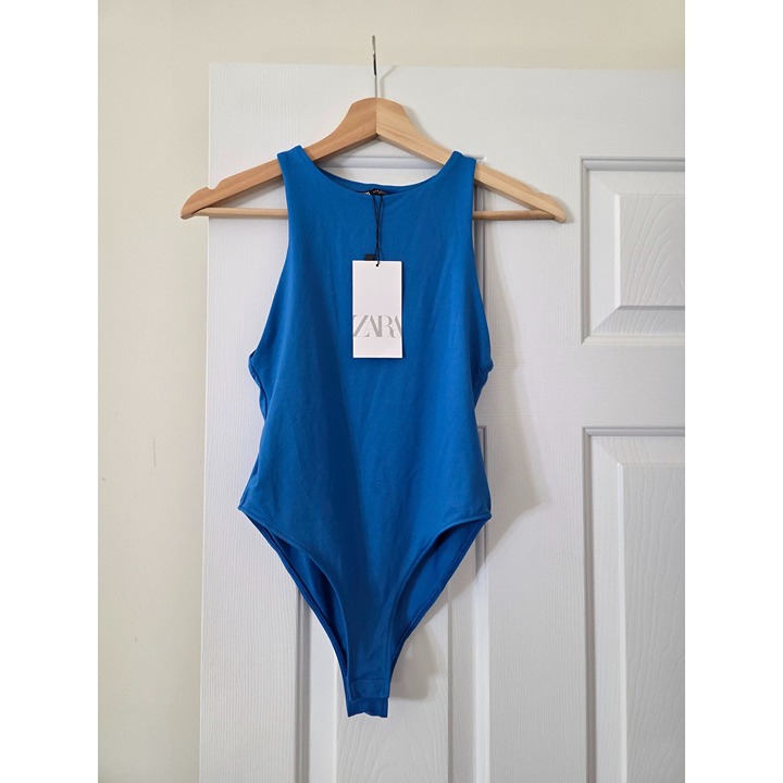 Zara Hot Blue Bodysuit S NWT