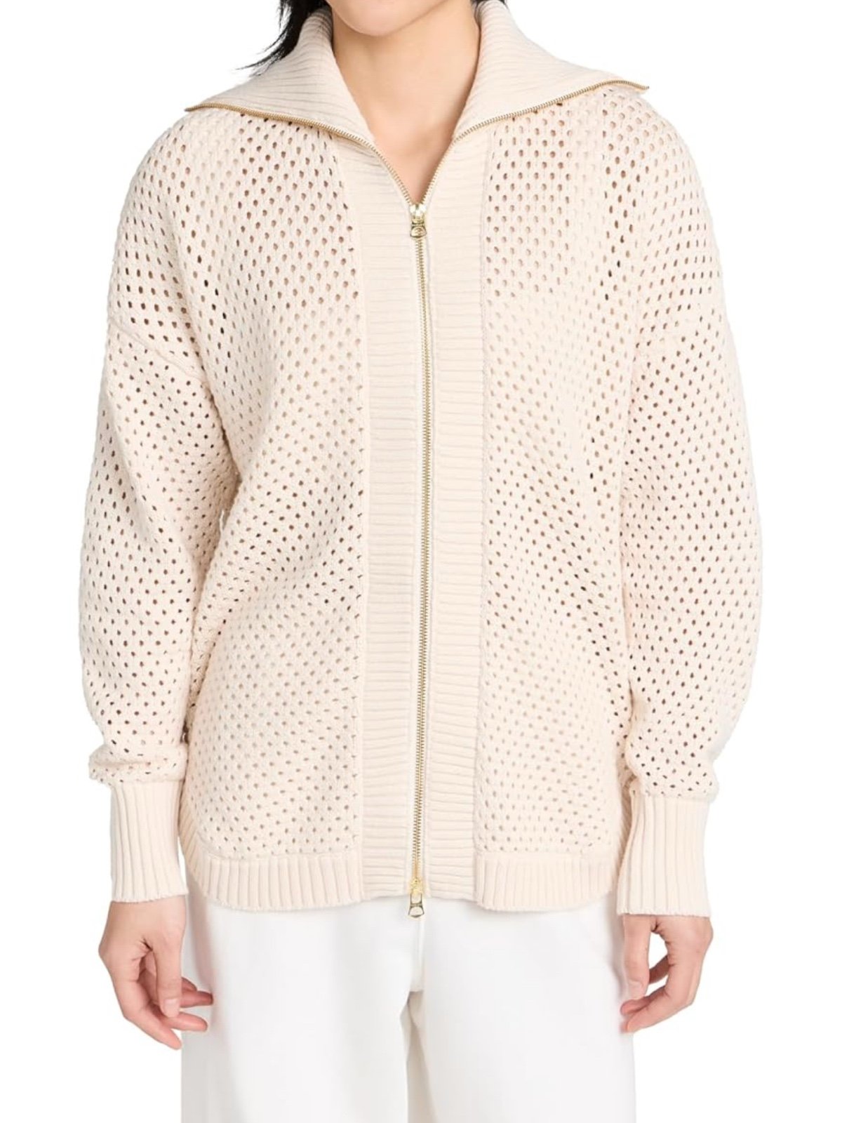Varley Finn longline knit jacket - zip up - size medium