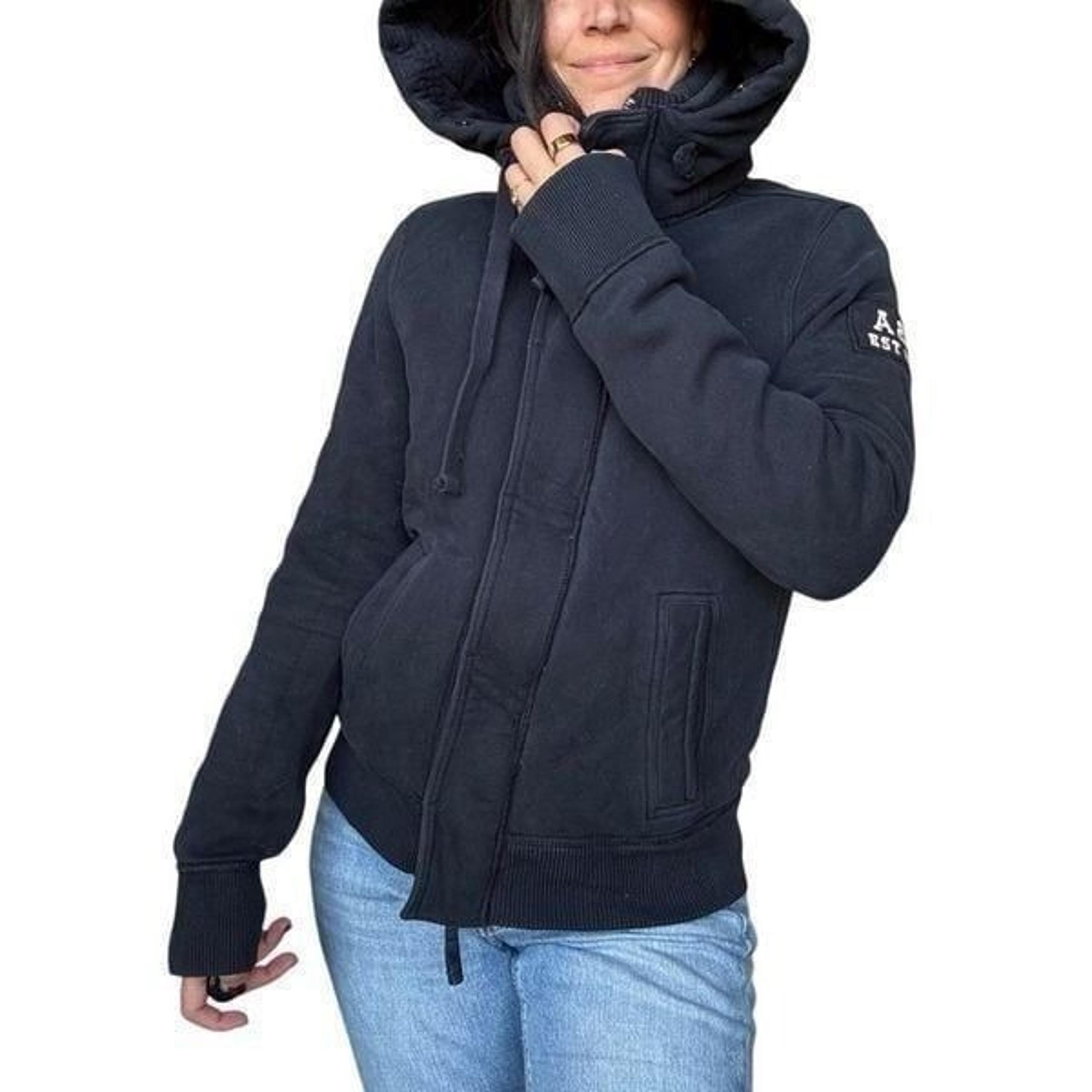 Abercrombie & Fitch Navi Blue Parka Jacket Hooded Women’s Size Small Winter