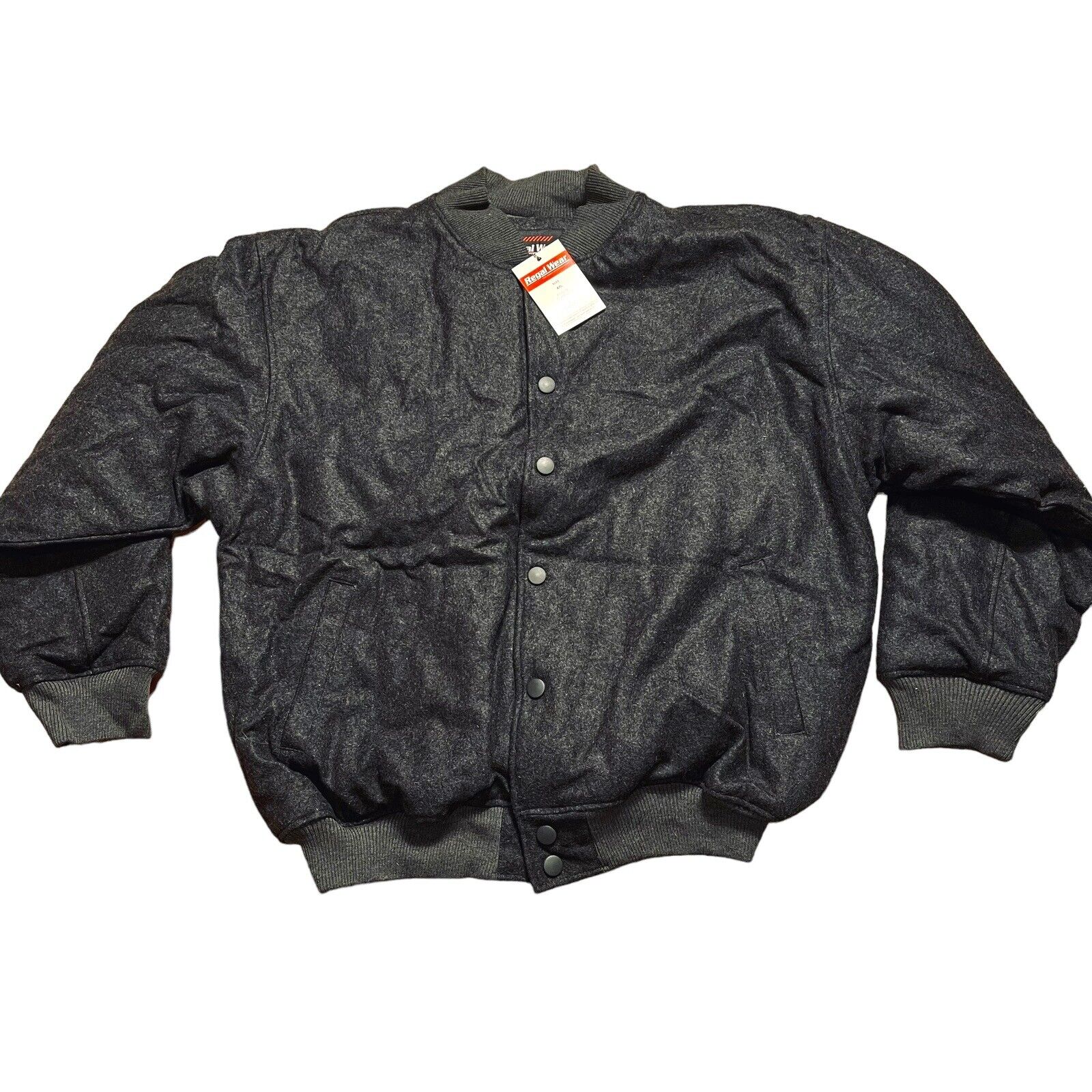 Regal Wear Charcoal Wool Bomber Jacket Size 4XL NEW
