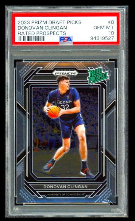 Donovan Clingan 2023 Prizm Draft Picks Rated Prospects RC #8 PSA Gem Mint-10