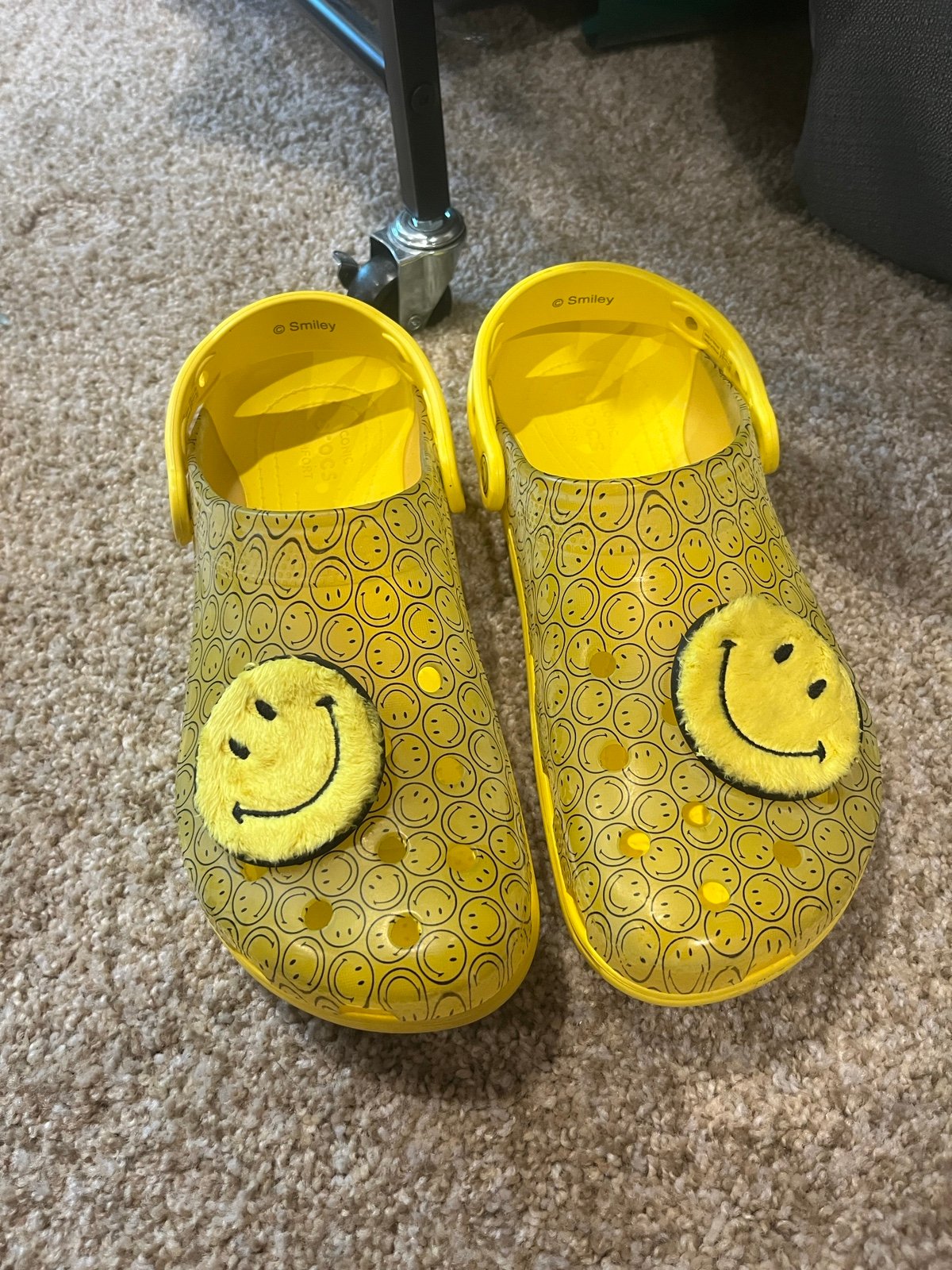 Smiley face translucent crocs