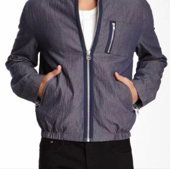 Slate & Stone Navy Blue Zip Front Jacket Large