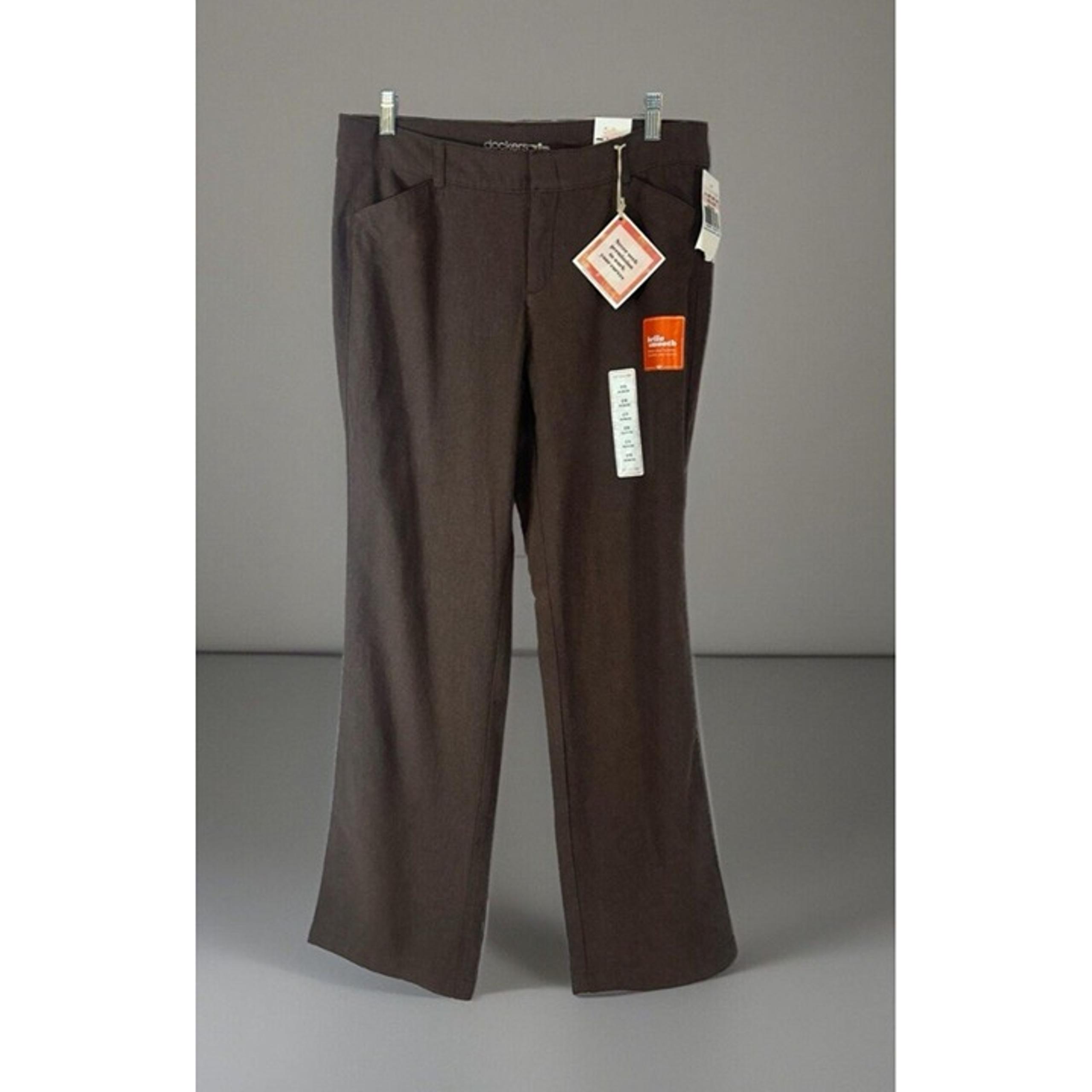 Dockers Womens Pants Size 10 Med Hello Smooth Flat front Smooth curves Brown New