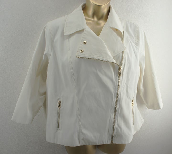 Ralph lauren white moto zip jacket size 2X