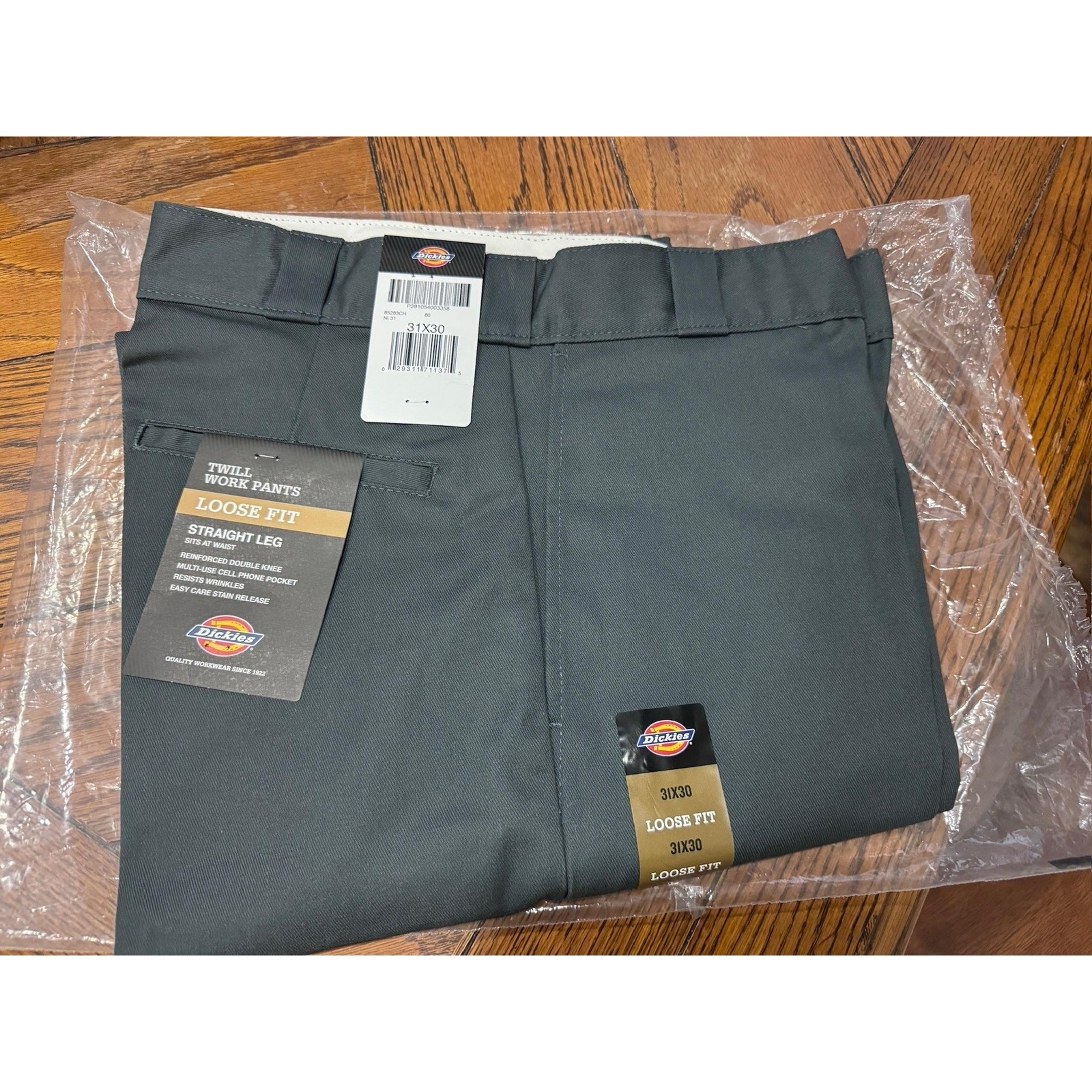 Dickies Mens Size 31x30 Slim Fit Tapered Twill Flex Charcoal Work Pants Mens