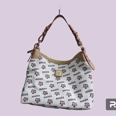 Dooney & Bourke WH Hobo bag in white ATM Aggies A&M football. New with tags.
