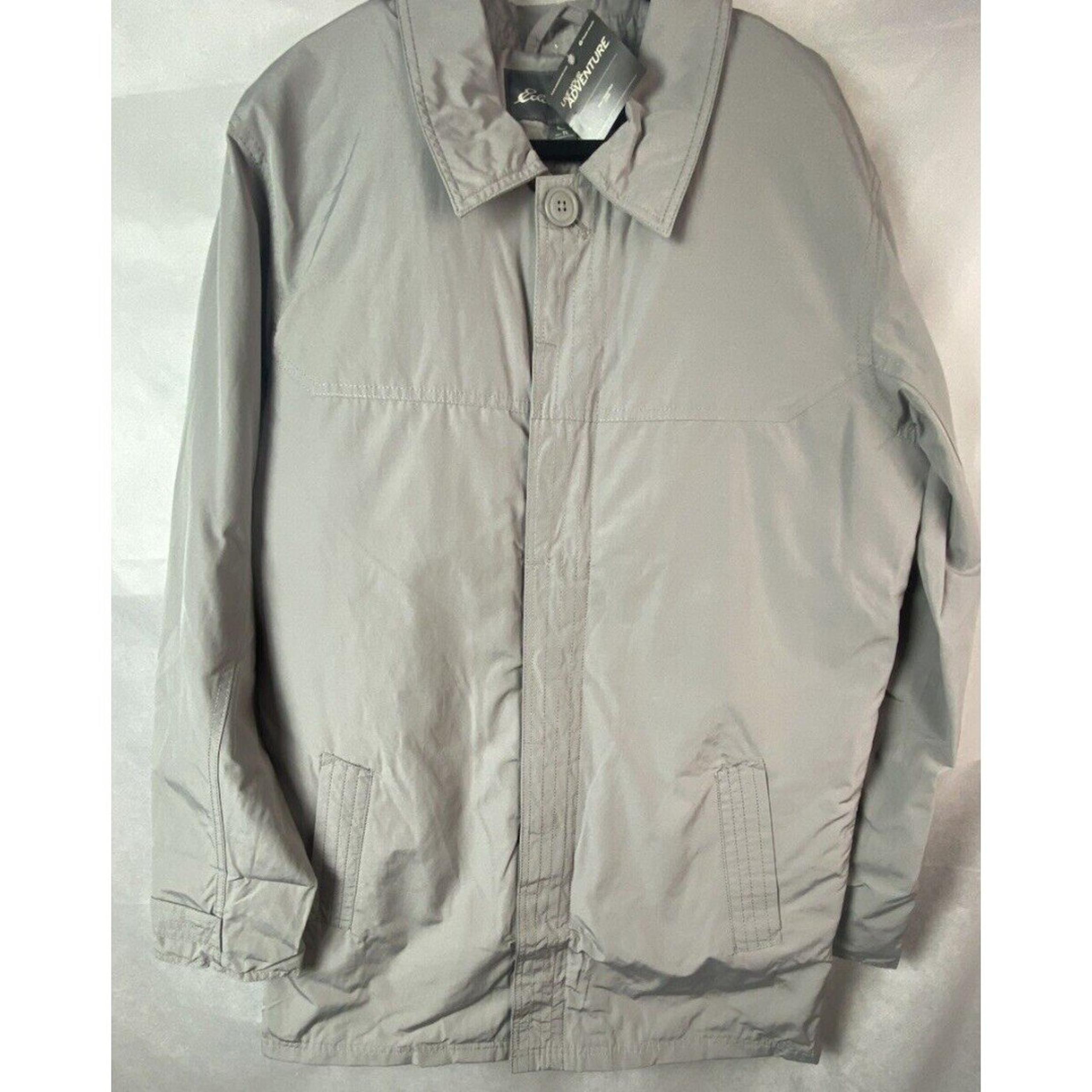 NWT! Eddie Bauer Trench Coat Men’s TL Light Gray Long Goose Down Removable Liner