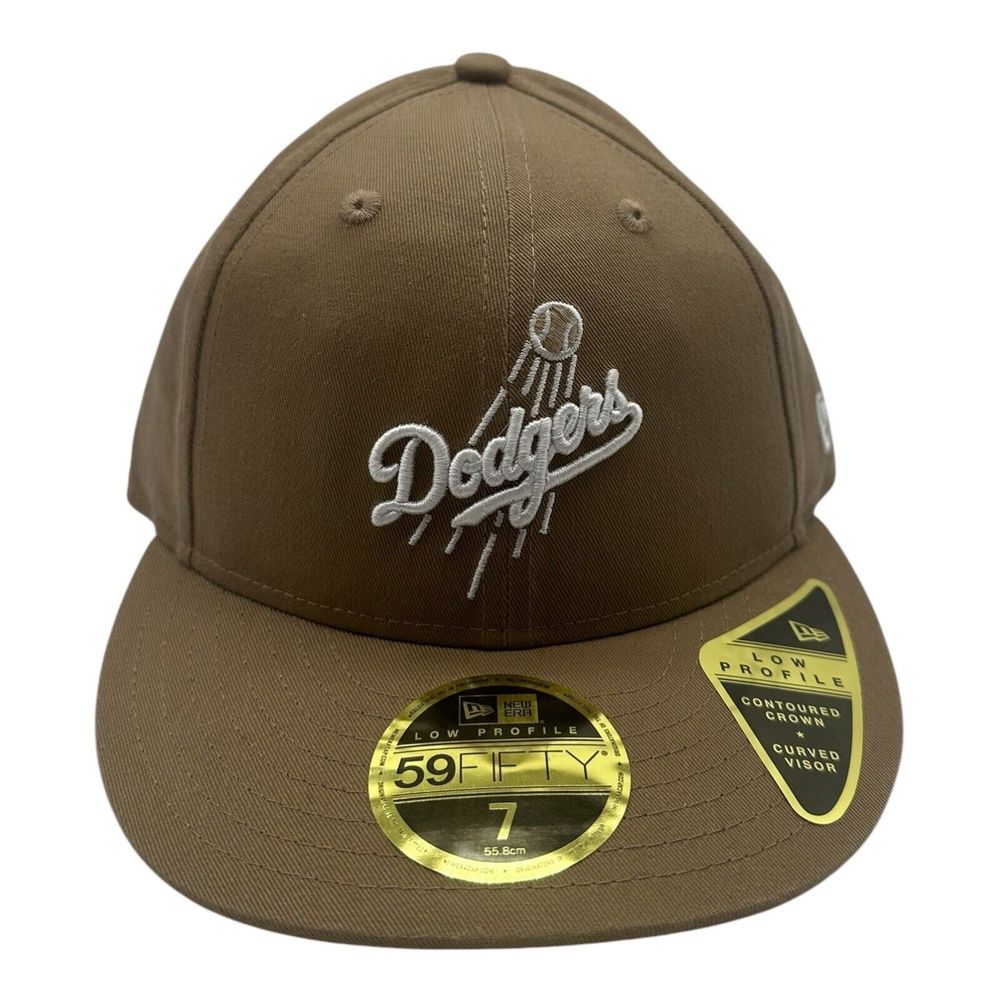 New Era 59Fifty Los Angeles Dodgers Hat Cap Size 7 Khaki Tan Low Profile MLB