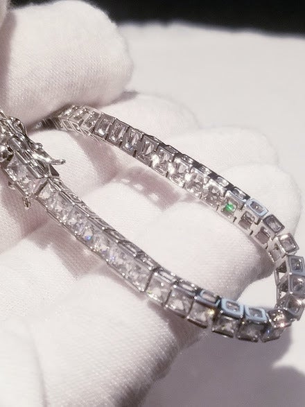 5.00 Ct Princess cut Tennis Bracelet 14k White Gold Finish