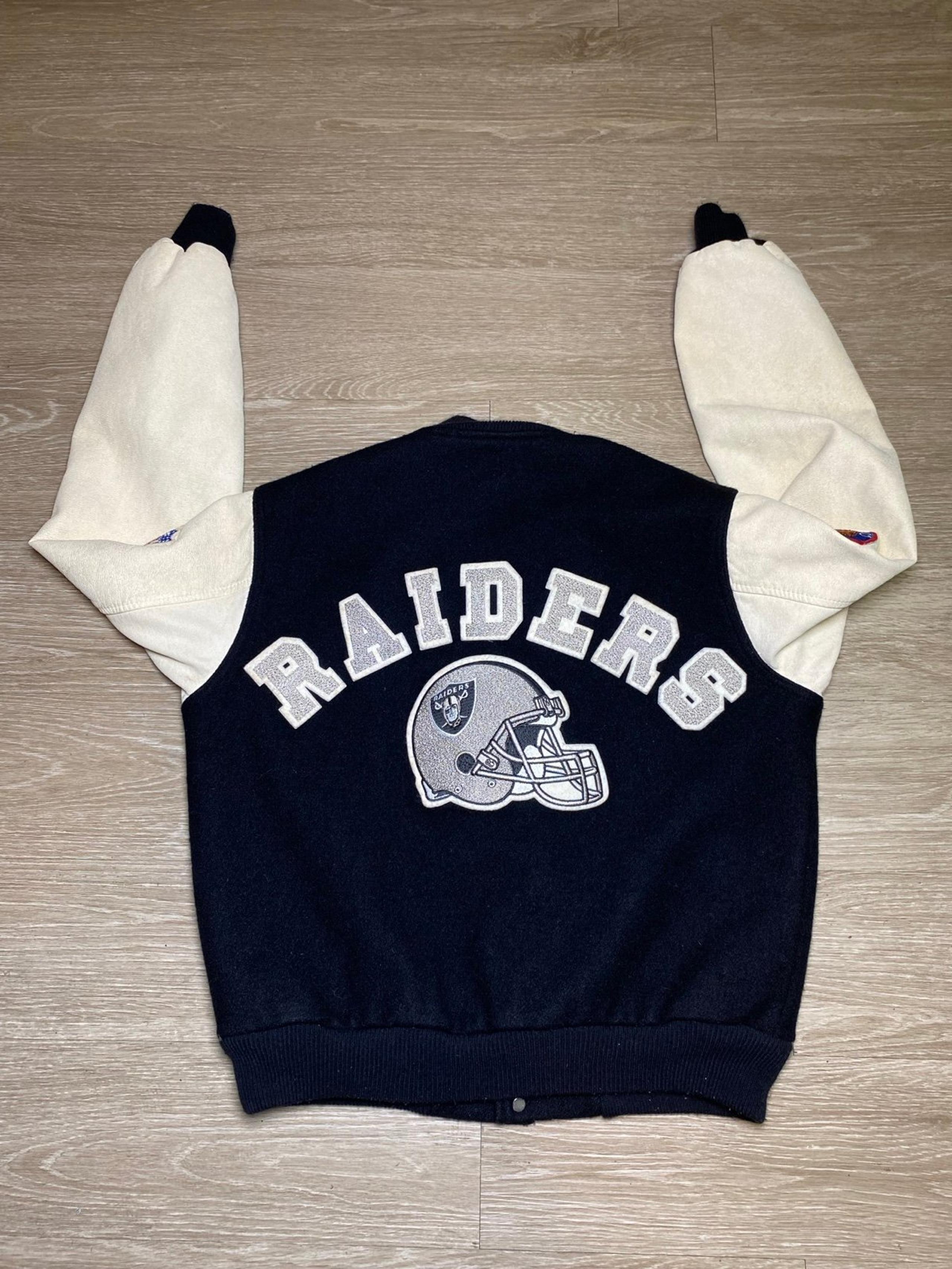 Vintage Chalk Line Oakland Raiders NFL Varsity Letterman Jacket Men Size MEDIUM