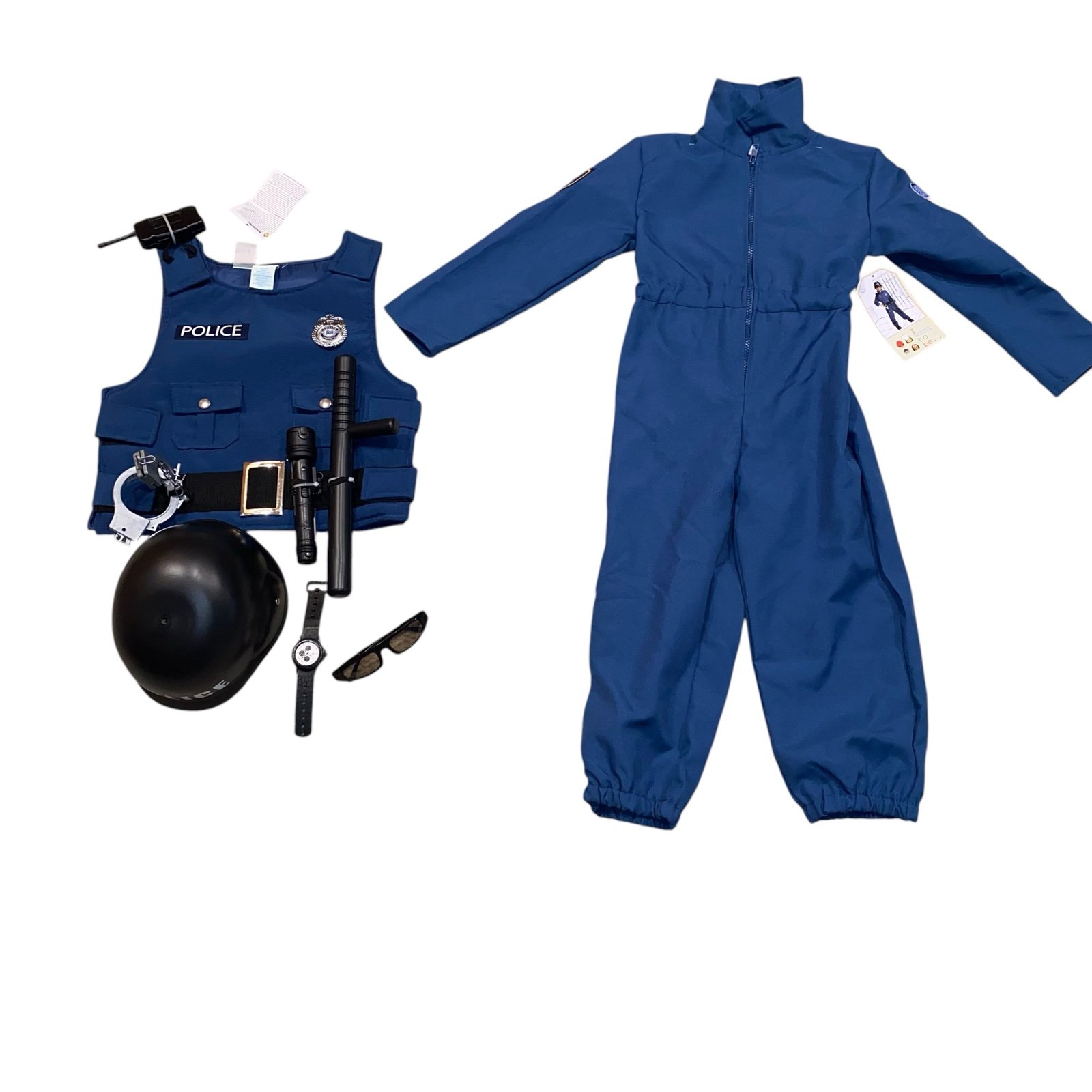 NEW Police Costume Set Kids Youth Unisex Size 4 (XS) With Accessories
