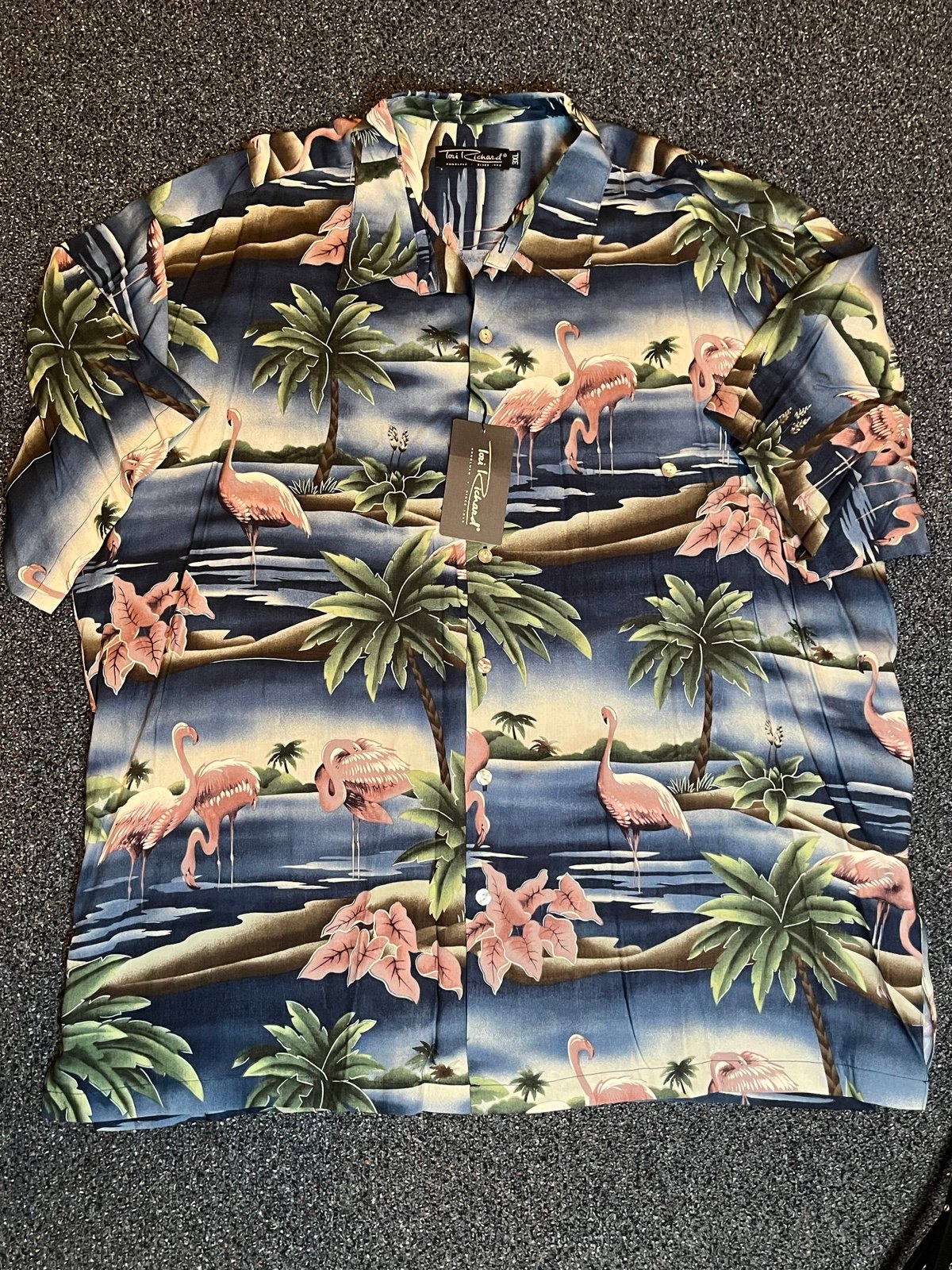 Tori Richard vintage Cotton SS flamingo hawaiian Shirt XXL NwT