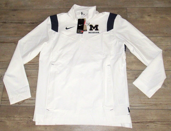 Nike Michigan Wolverines Football On-Field Sideline 1/4 Zip Jacket SZ XL DN6186