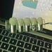 Chrome French Tip Press On Nails - 20 piece set（xl）