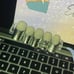 Chrome French Tip Press On Nails - 20 piece set（xl）