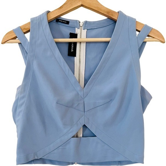 YIGAL AZROUËL Shoulder Strap Crop Top in Light Blue Size 4