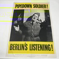 1942 Propaganda Poster Pipedown Soldier! Berlin's Listening! Original Railroad