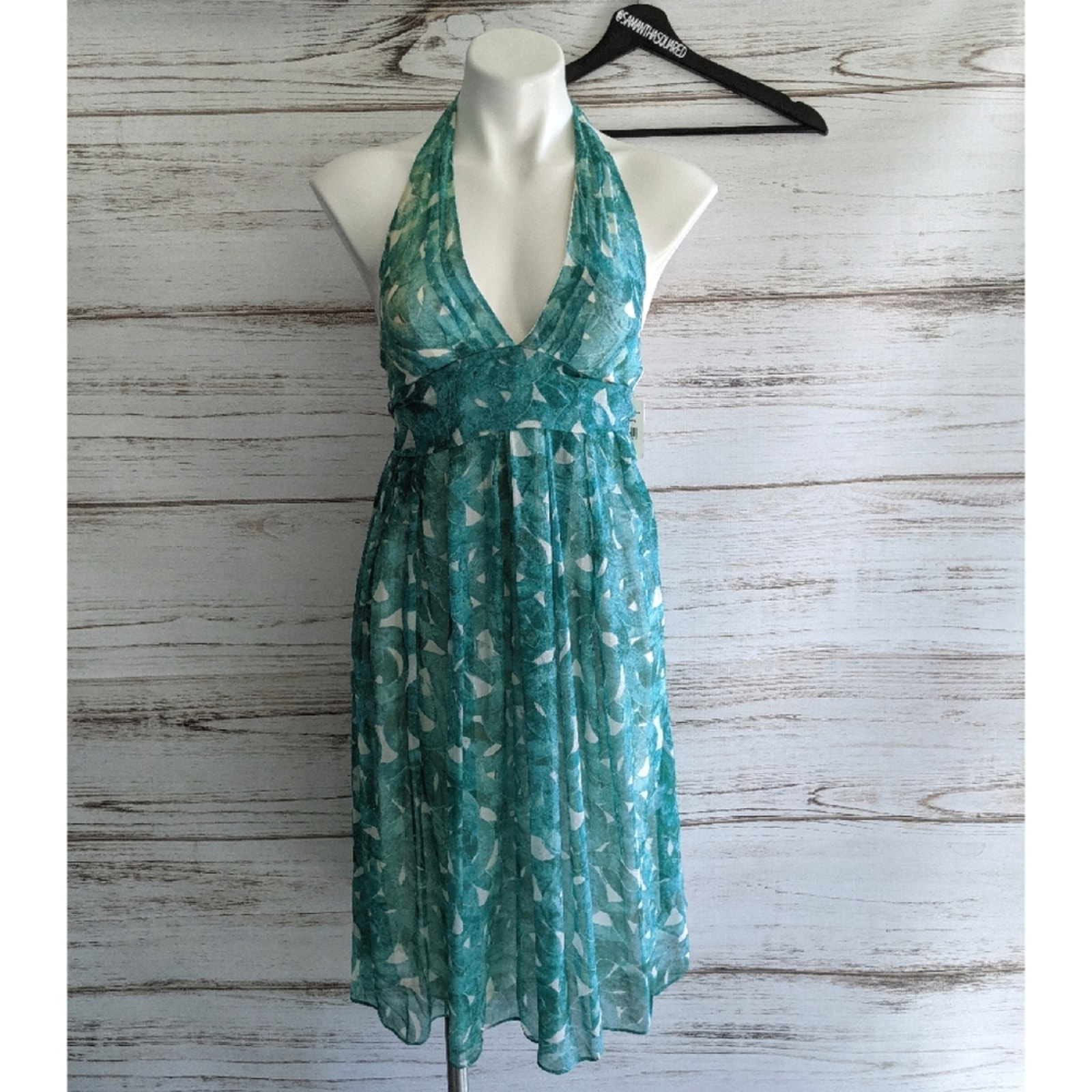 Diana VonFurstenberg Teal Halter Dress 2