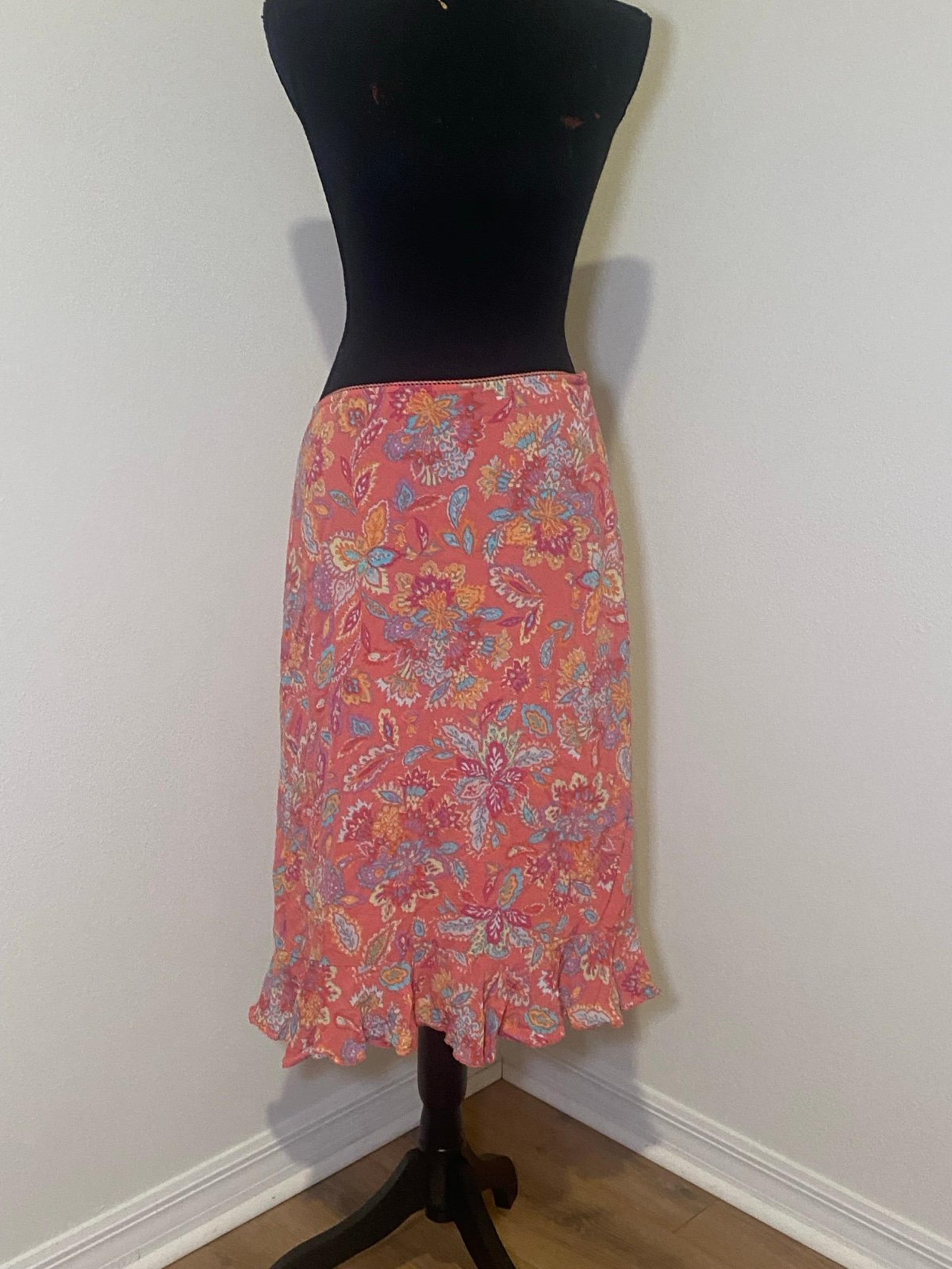 Floral Midi Vintage Skirt Size Medium