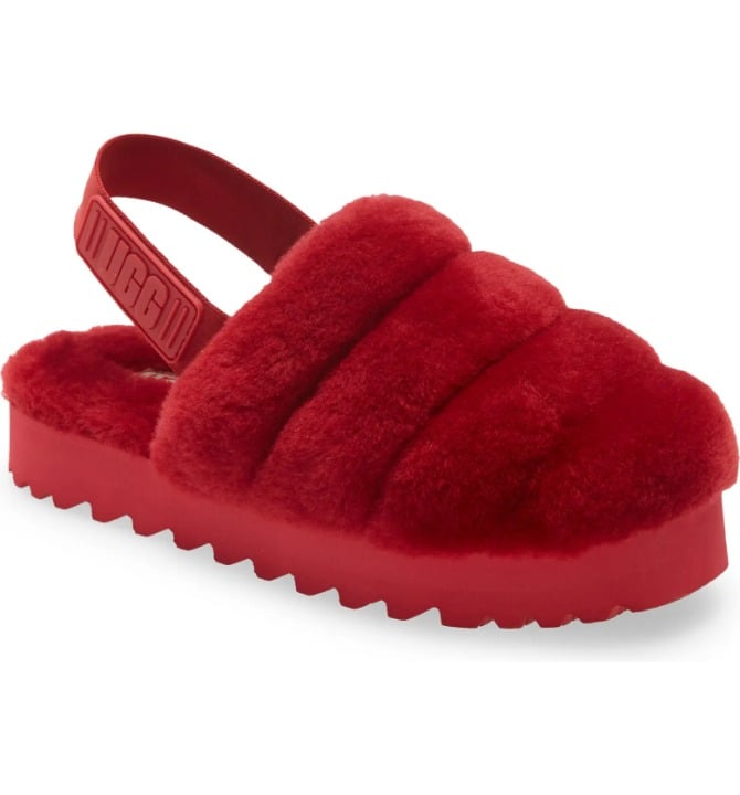 NEW UGG Super Fluff Genuine Shearling Slingback Slipper