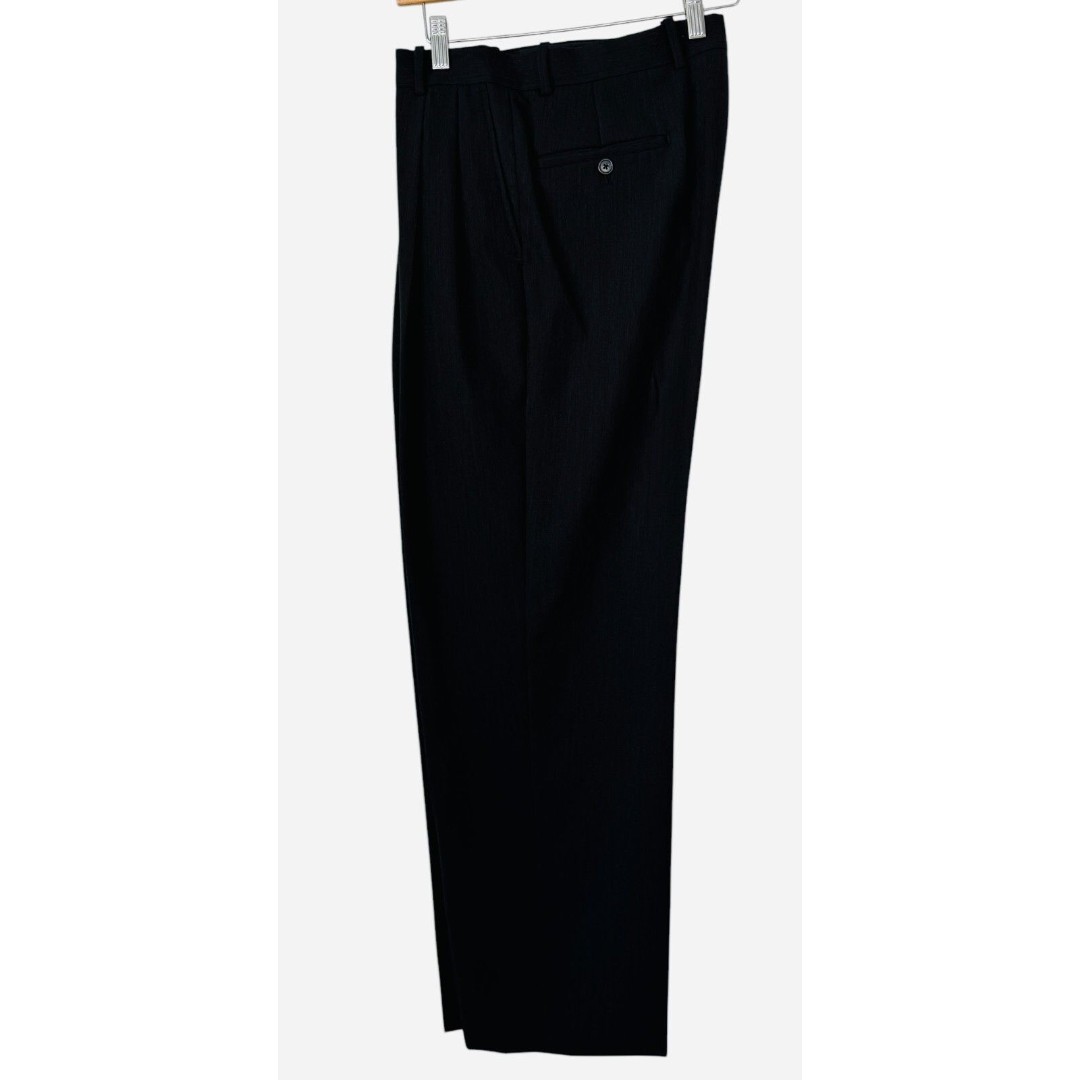 Pronto Uomo 34x29 Black Cuffed Pleated 100% Wool Suit Trouser Mens Dress Pants
