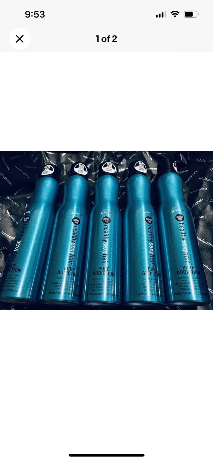 SexyHair Healty Sexy Hair Pure Addiction Alcohol Free Hairspray 9 oz-Pack of 5