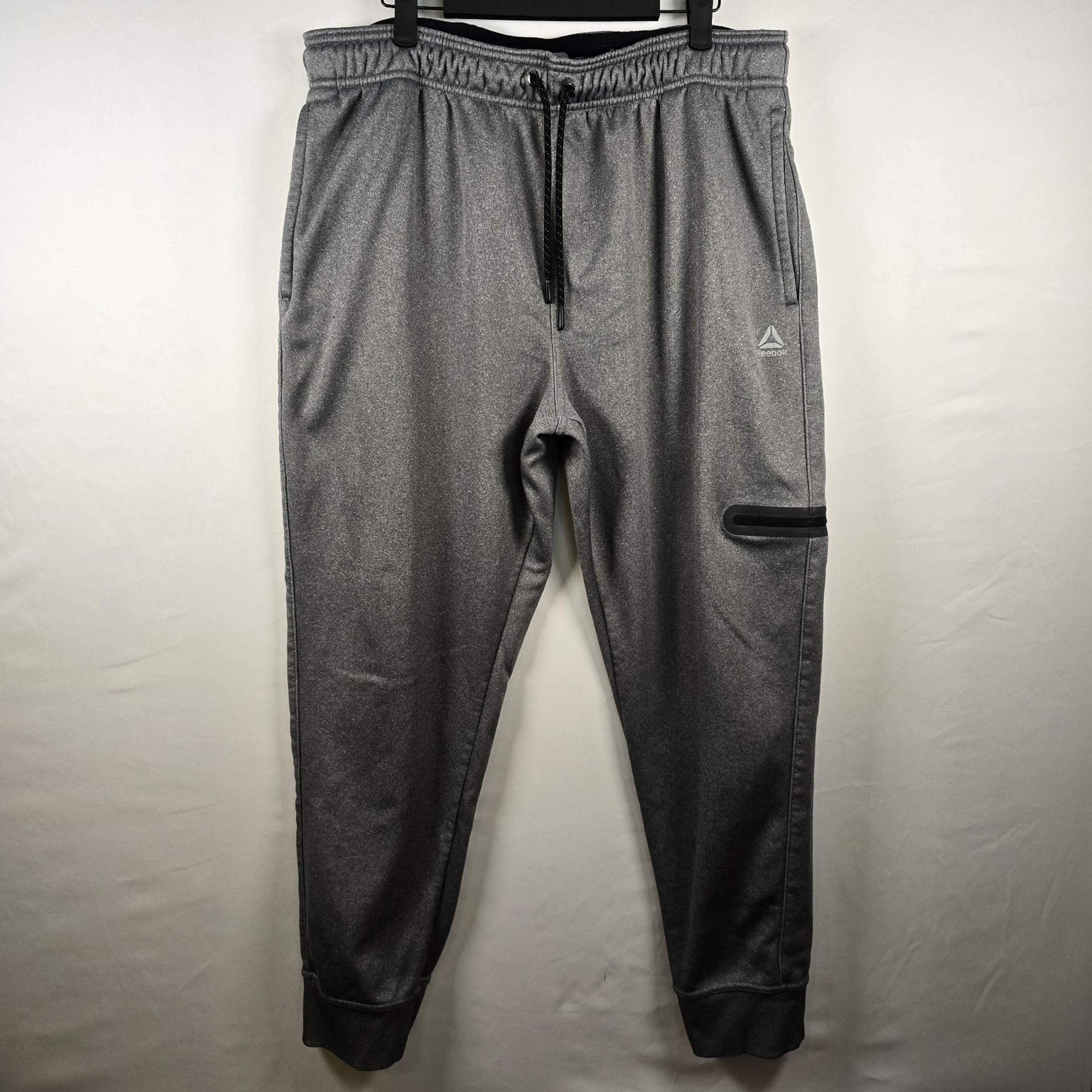 Reebok Sweatpants Men's XL Run Gray Pockets Elastic Waist Jogger Cruise