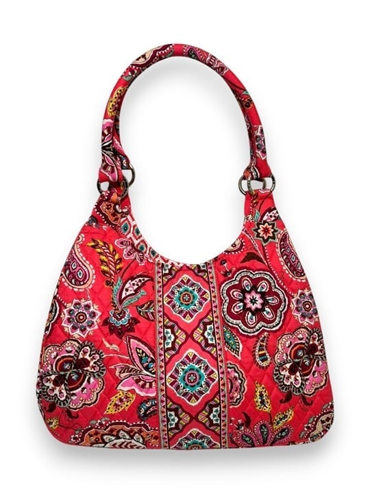 Vera Bradley Call Me Coral Large Hobo Purse Shoulder Bag Paisley Retired Y2K
