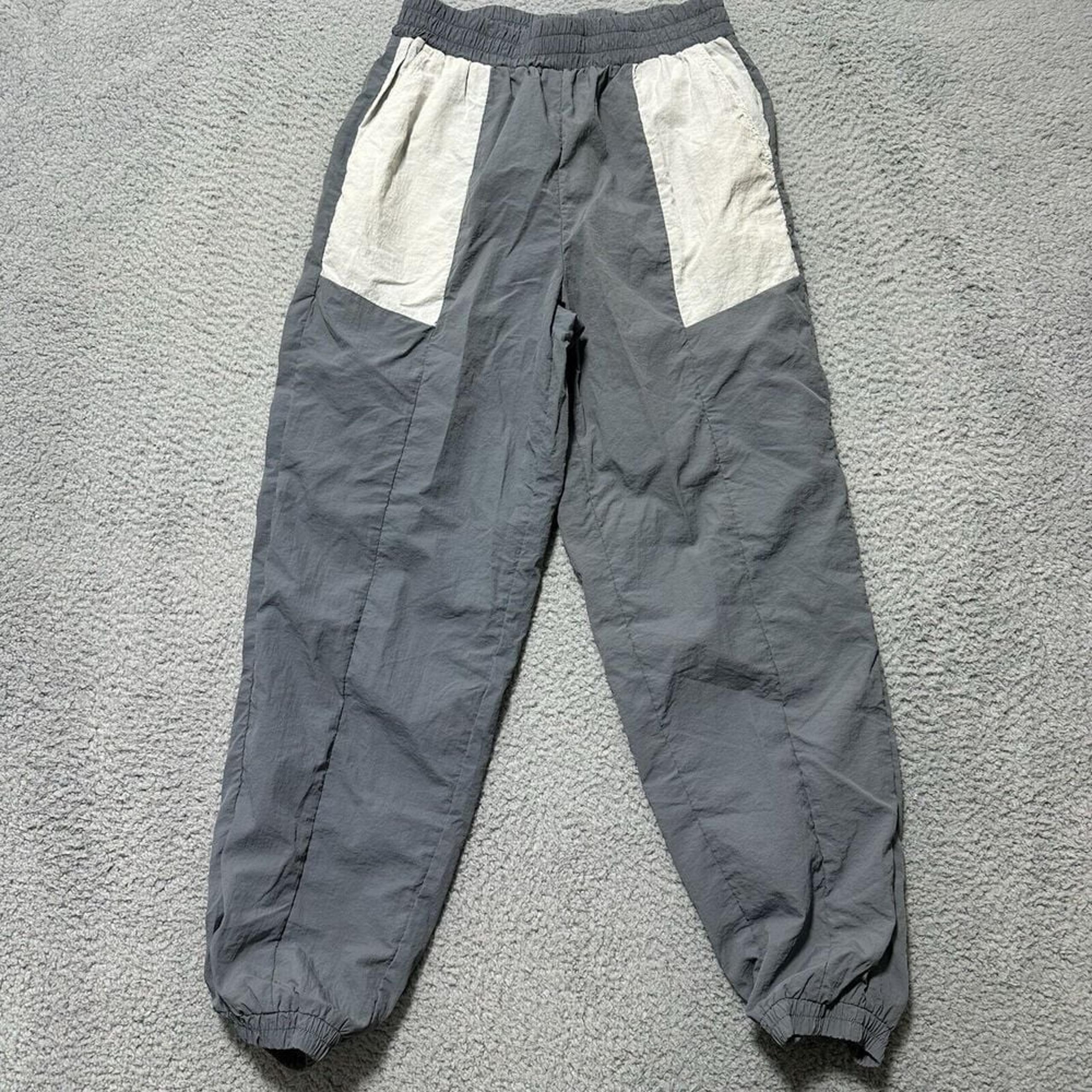 Fabletics Kickback Two-Tone Track Pants Womens Size S Nylon Gray athleisure