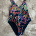 BCBGMAXAZRIA One Piece Swimsuit Lace Up Grommet Tummy Control Size M