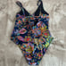 BCBGMAXAZRIA One Piece Swimsuit Lace Up Grommet Tummy Control Size M