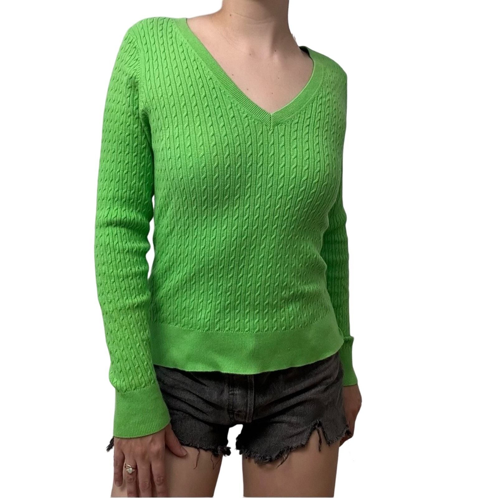 Vintage Lilly Pulitzer Sweater Polo Knit V-Neck Preppy Casual Size Medium