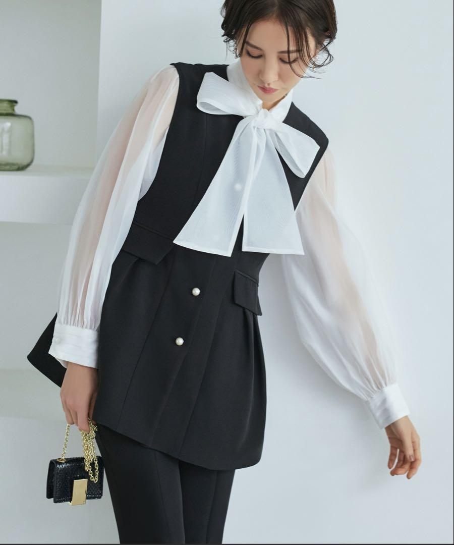Pearl Button Vest and Set-up in Black