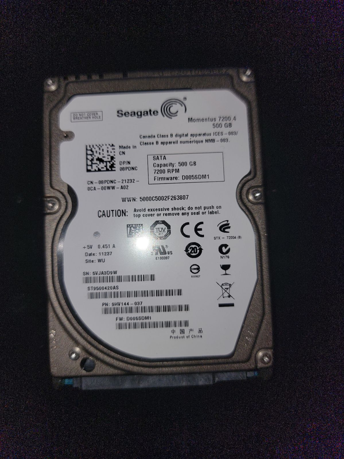 Seagate 500GB Hard Drive
