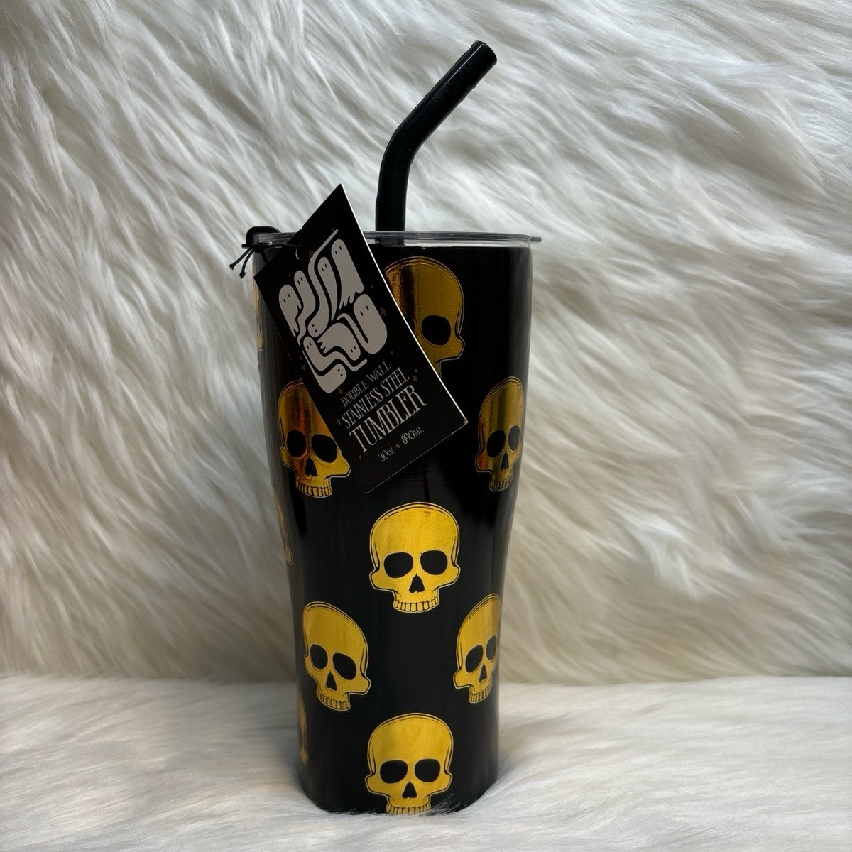 Gold Skulls Double Wall Stainless Steel Tumbler