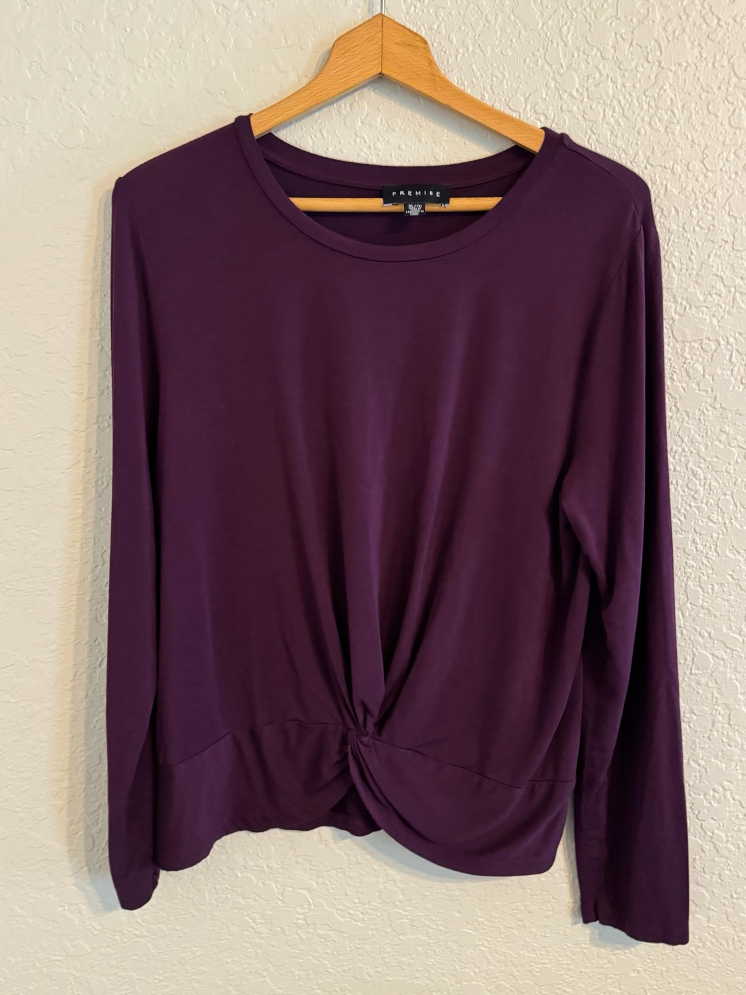 Premise long sleeve blouse plum color size xl