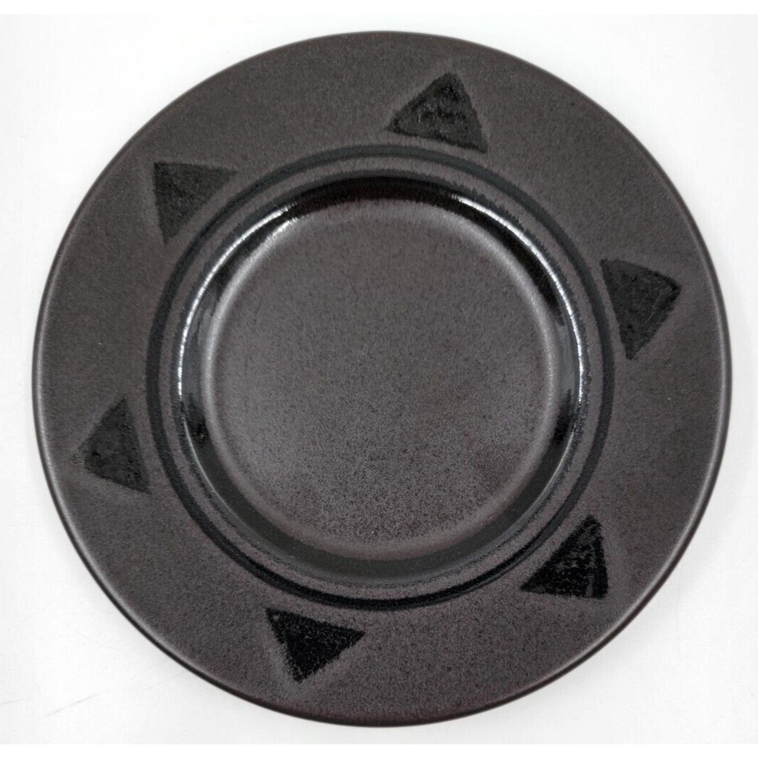 Pfaltzgraff Midnight Sun 6 Inch Cup Saucer Matte Black Stoneware Made in USA
