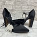 Zara Platform Pointed Toe Ankle Strap Heels Women’s 10 NWT black satin like