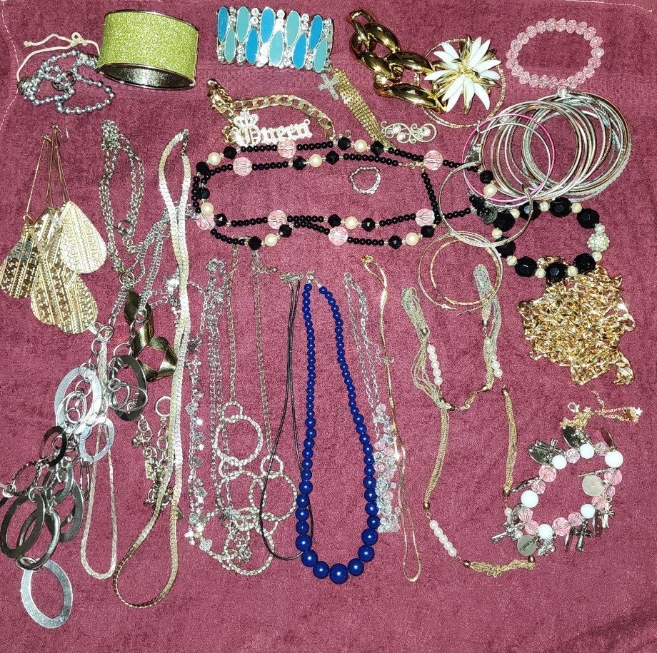 Vintage & Now Jewelry Lot 50 - 55 Pieces Necklaces, Earrings, Bracelets, ECT.