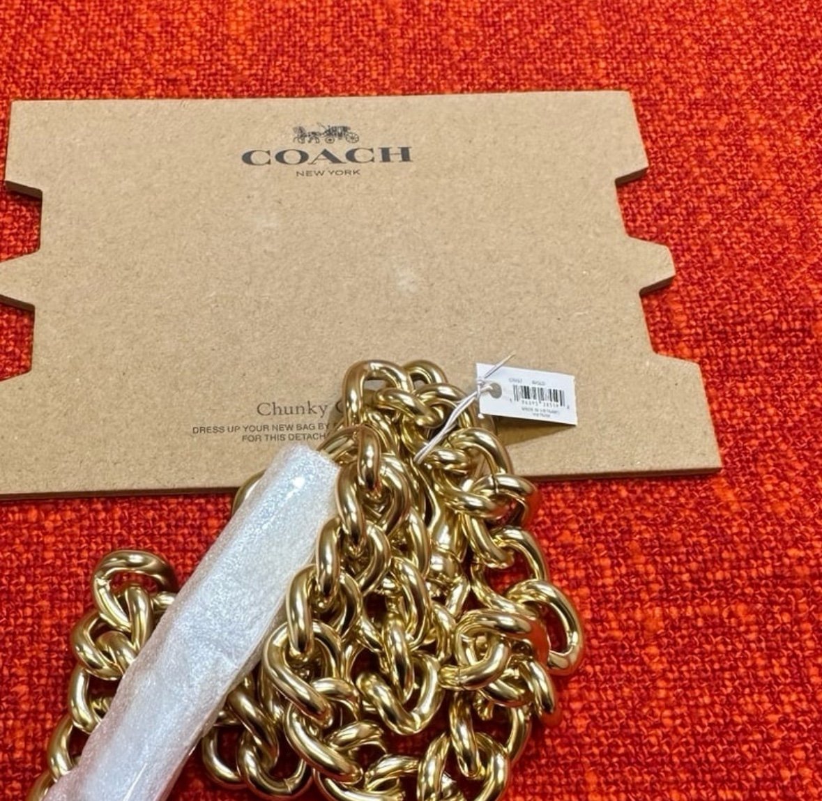 COACH CR457 Gold 23 Chunky Chain Shoulder Strap - Other