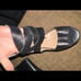 Thrifted from Italy, made in Italy Black leather wedge heels