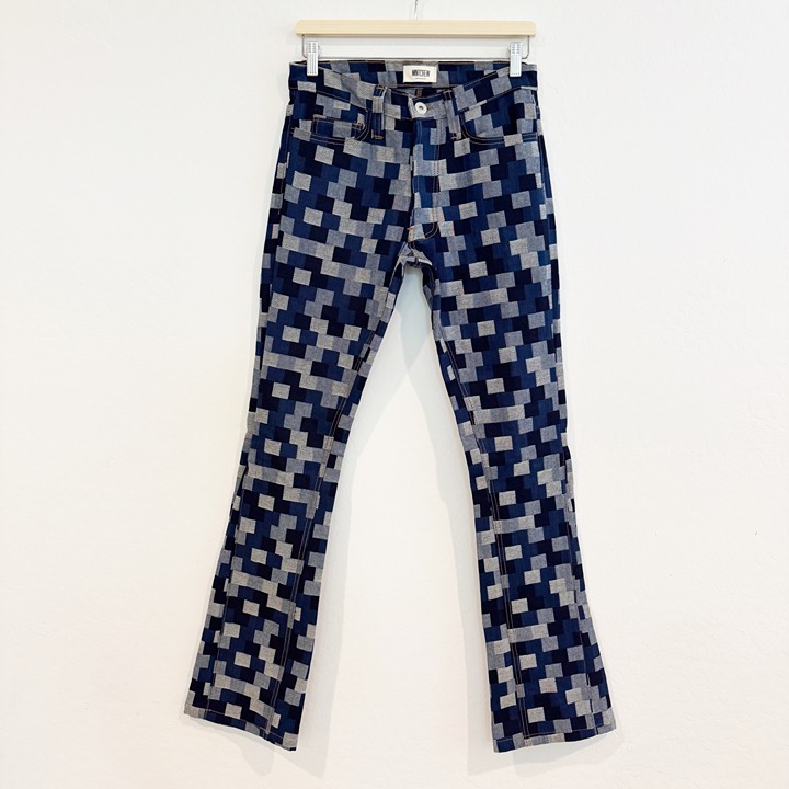 MintCrew Denim Men's Patchwork Flare Leg Jeans Streetwear Casual Multicolor Blue
