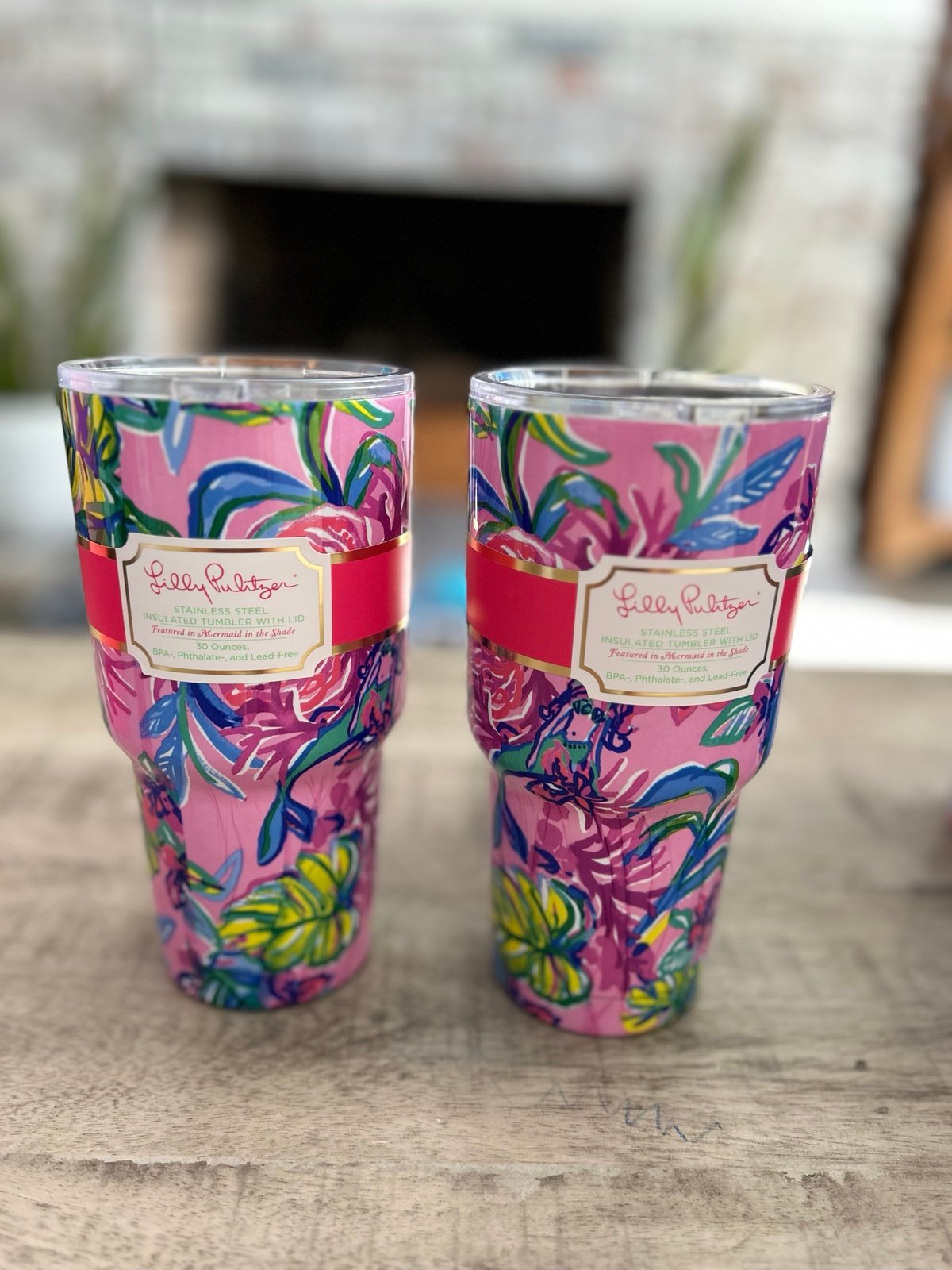 Lilly Pulitzer Set of 2, 30 oz Stainless Steel Tumbler in Mermaid in the Shade