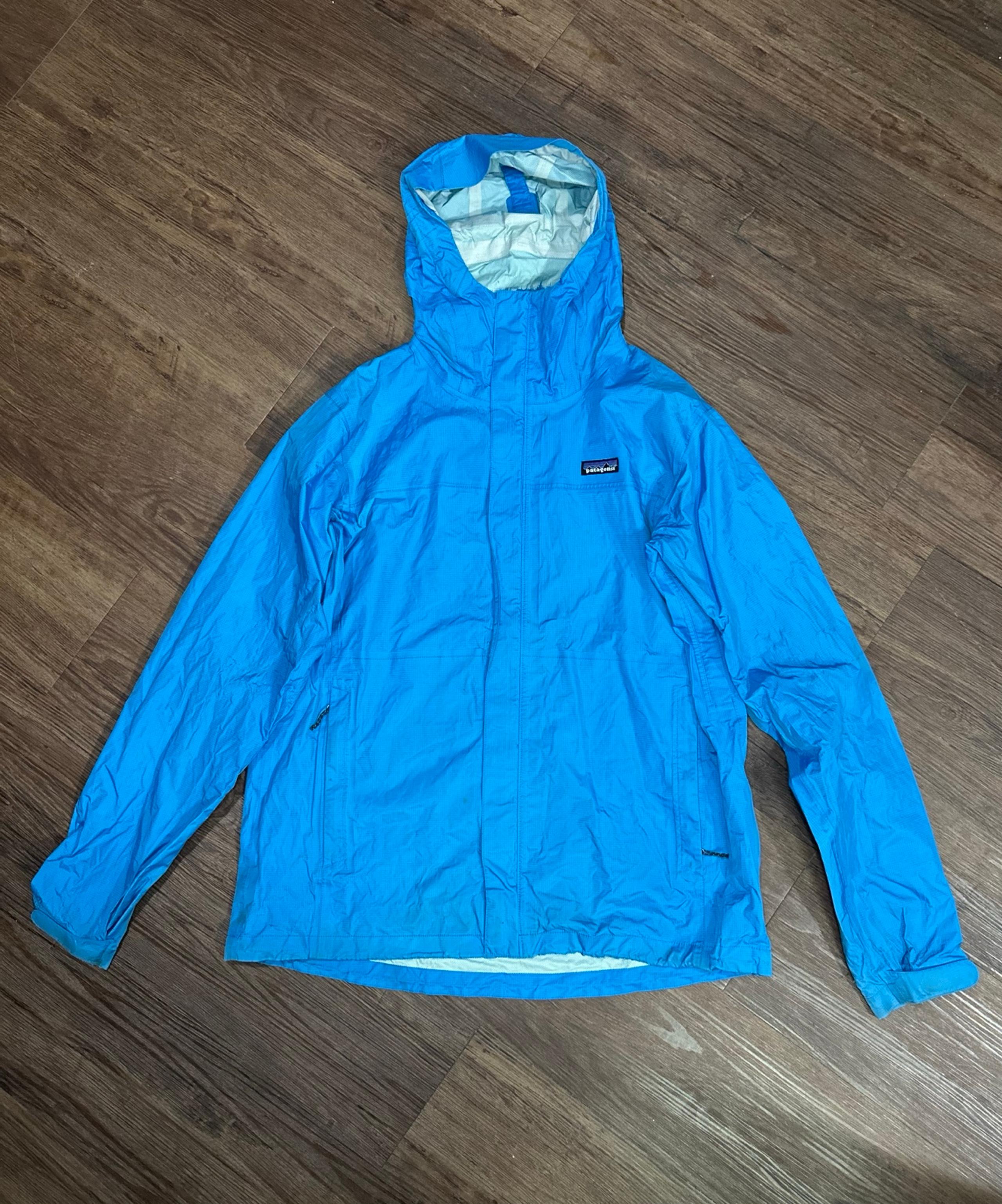Patagonia Torrentshell H2NO Windbreaker Hooded Pullover Rain Jacket Mens L Blue