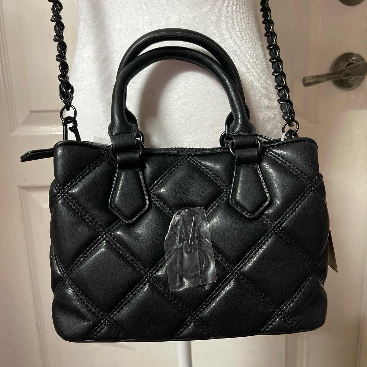 Steve Madden BMickey Black Quilted Tote Bag