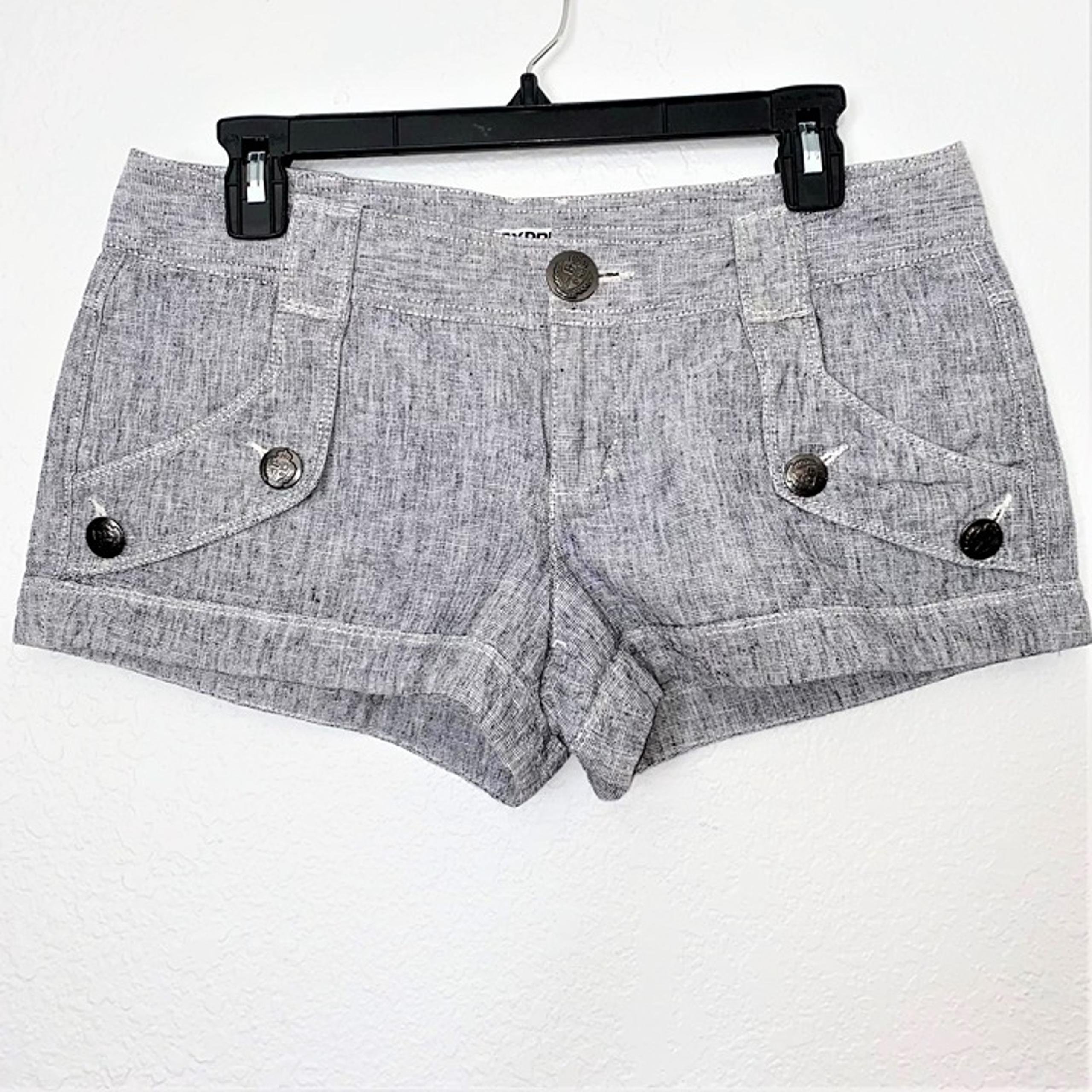 Express Women's Linen Blend Low Rise Short Shorts Gray Size 6