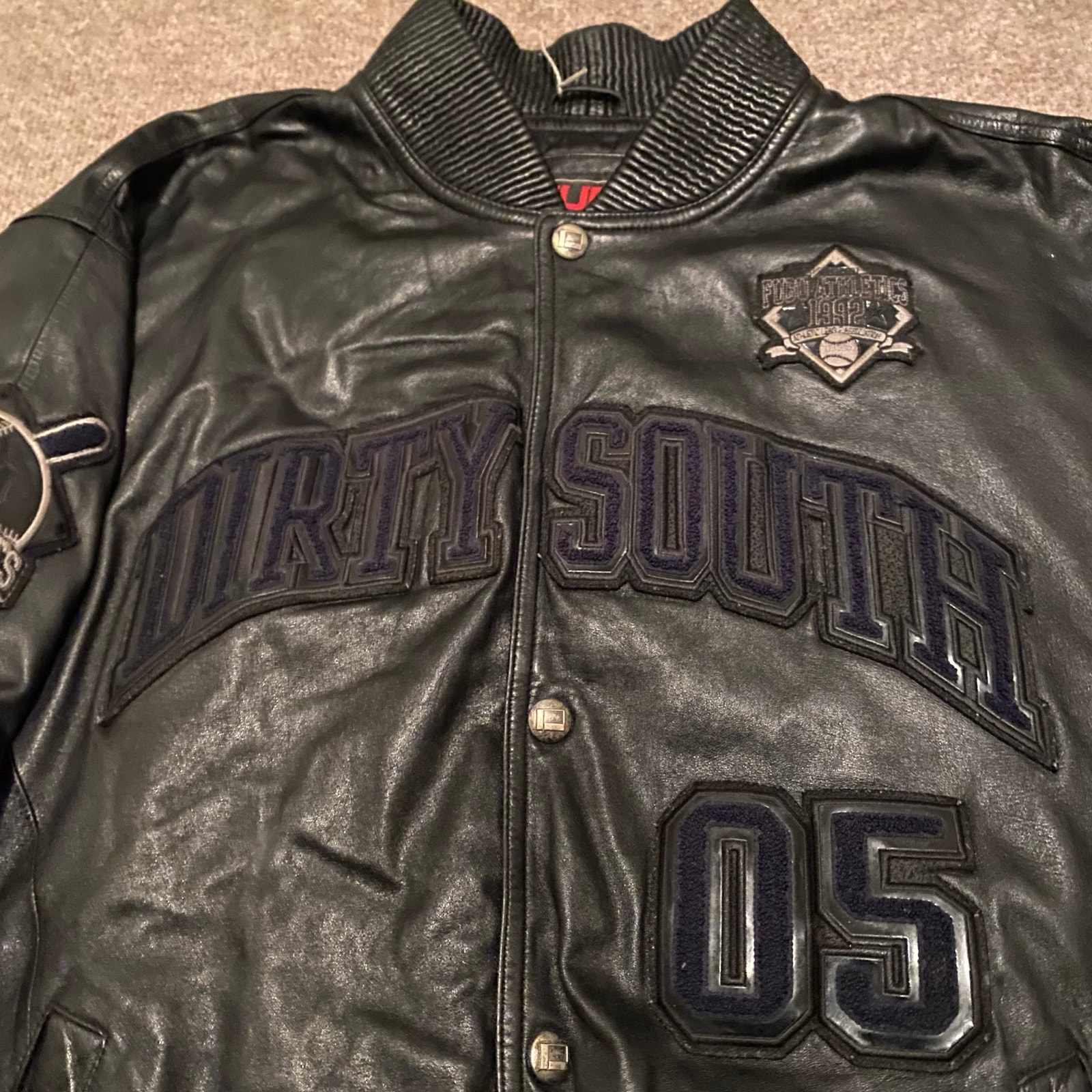 Vintage Y2K FUBU Dirty South City Series Black Quilted